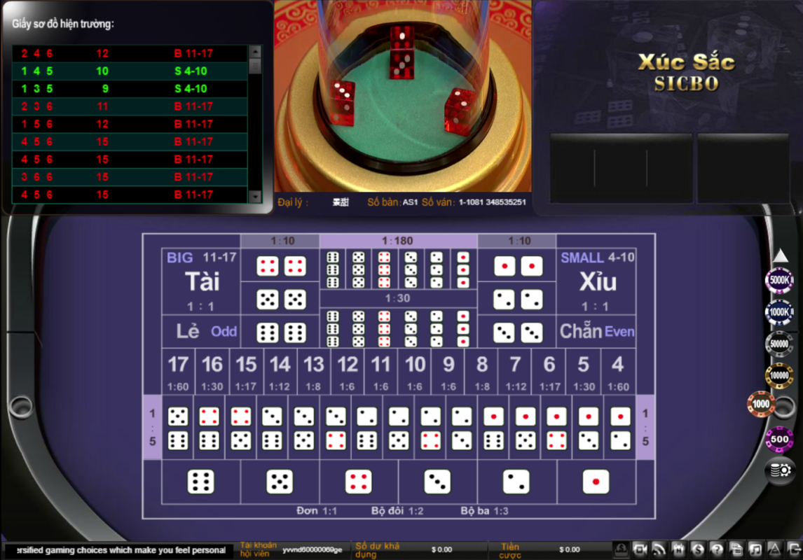 Trò chơi Sic bo tại Sảnh Casino BBIN của Bsports Trò chơi Sic bo tại Sảnh Casino BBIN của Bsports