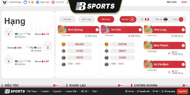 Giao diện xổ số online tại Bsports Giao diện xổ số online tại Bsports