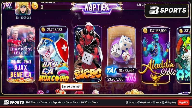 Hệ thống trò chơi đa dạng tại 789 club casino