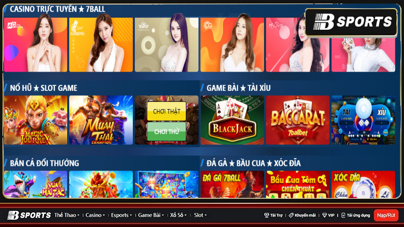 Sảnh live casino tại 7Ball được rất nhiều người tìm kiếm mỗi khi truy cập