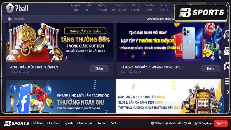 Siêu khuyến mãi được tung ra bởi 7ball