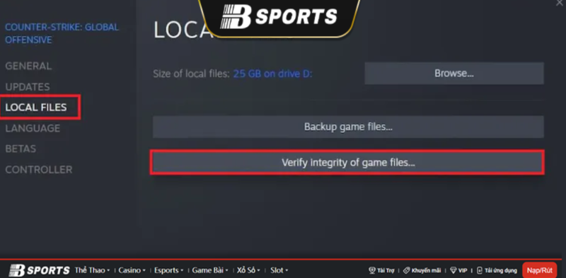Sửa lỗi VAC Verify integrity of the game files Sửa lỗi VAC Verify integrity of the game files