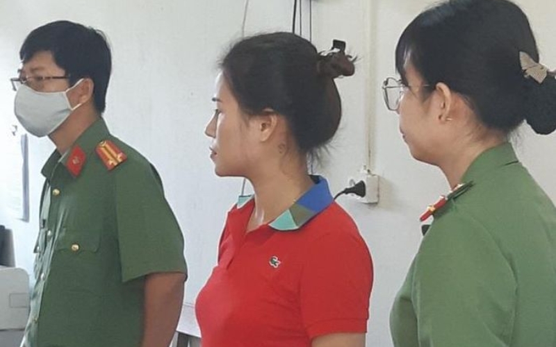 Bà Lương Thị Hải tại cơ quan công an Bạc Liêu