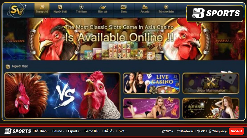 Mang đến mọi tựa game cá cược từ casino sv388