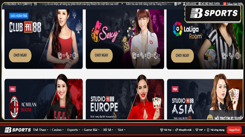 Casino trực tuyến M88 sở hữu kho game khủng
