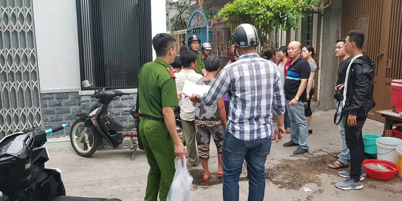 Hiện trường vụ án giết người tại Vĩnh Long