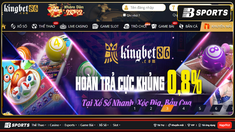 Nhà cái trực tuyến hợp pháp Kingbet86