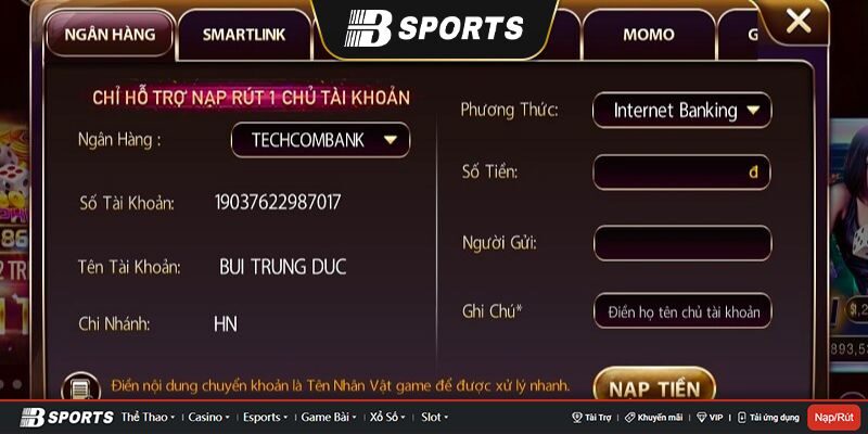 Hướng dẫn nạp tiền Sunwin bằng 4 bước Hướng dẫn nạp tiền Sunwin bằng 4 bước