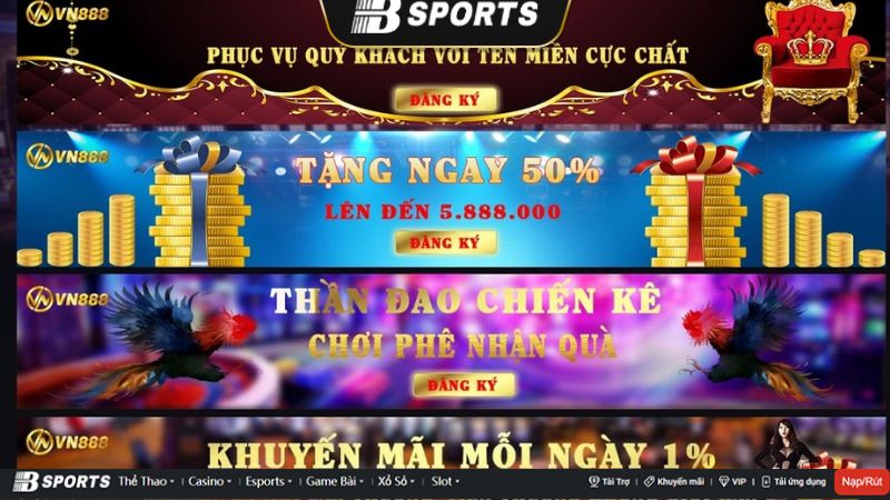 Chương trình ưu đãi đặc biệt hấp dẫn tại vn888 Chương trình ưu đãi đặc biệt hấp dẫn tại vn888