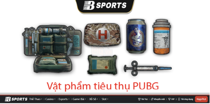 Vật phẩm cứu thương bao gồm 6 loại Vật phẩm cứu thương bao gồm 6 loại
