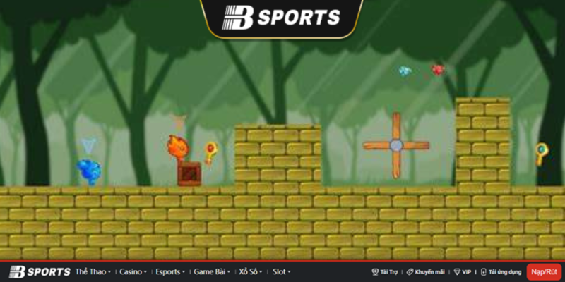 Game lửa và nước có đồ họa khá đơn giản và không quá cao Game lửa và nước có đồ họa khá đơn giản và không quá cao