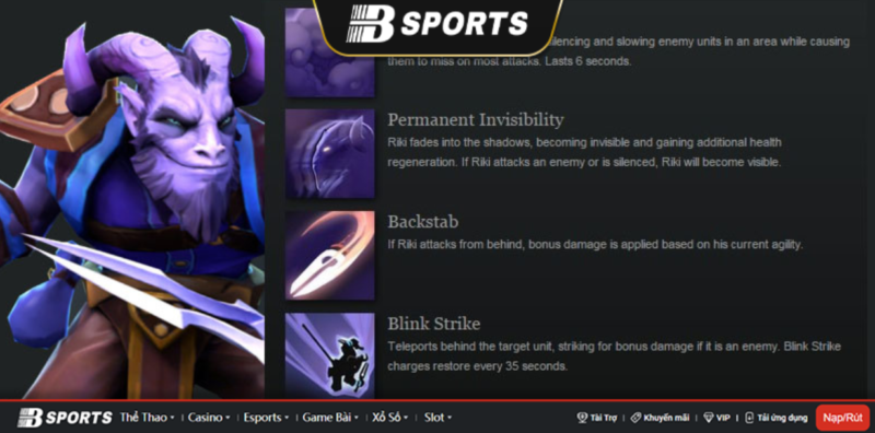Bộ kỹ năng linh hoạt của RiKi Dota 2 Bộ kỹ năng linh hoạt của RiKi Dota 2