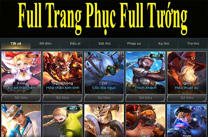 Acc liên quân khi thi đấu sẽ được full Skin Acc liên quân khi thi đấu sẽ được full Skin