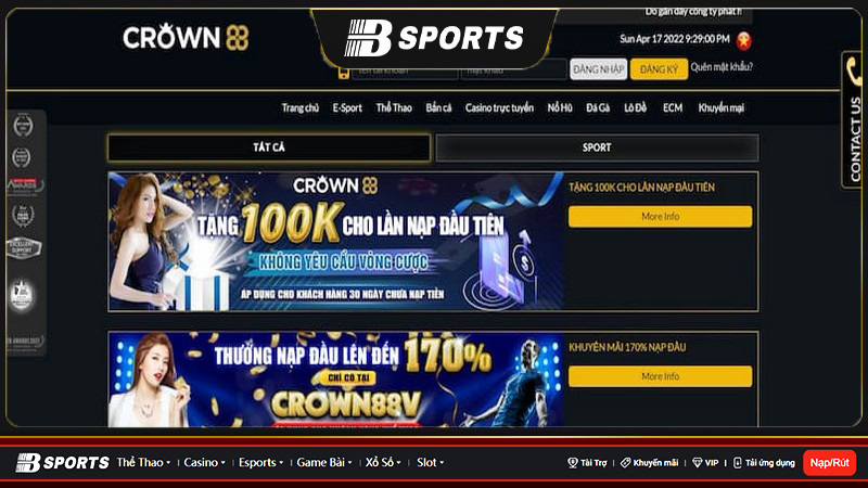 Crown88 casino - Cơ hội kiếm tiền và đổi đời cho anh em cược thủ