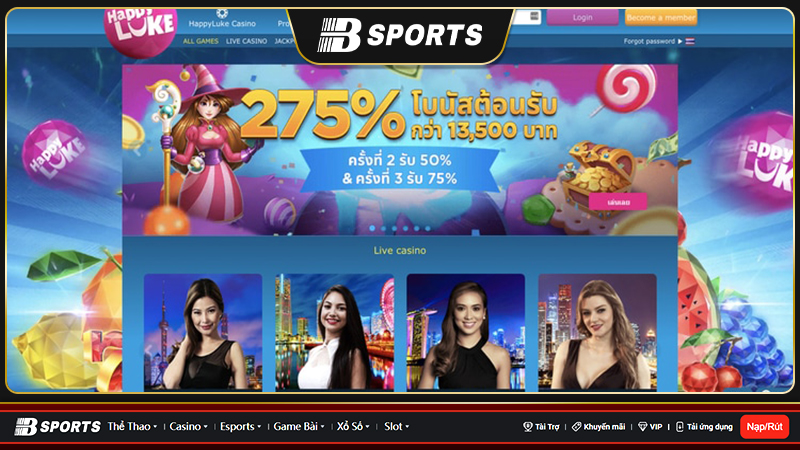 Nhận thưởng siêu khủng tại Happyluke Casino trực tuyến