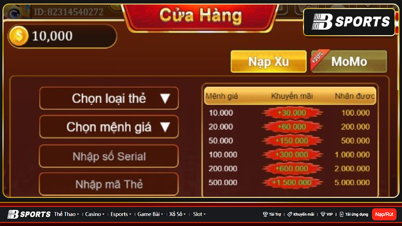 Nạp tiền chơi game mang tiền thưởng