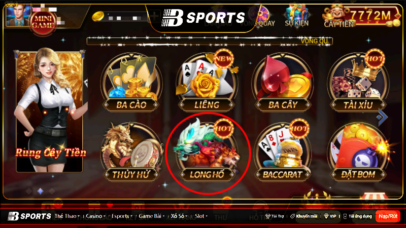 Cách tham gia game Long Hổ tại Twin
