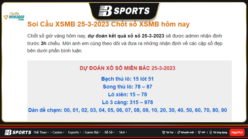 Soi cầu XSMB Win2888 chính xác không? Soi cầu XSMB Win2888 chính xác không?
