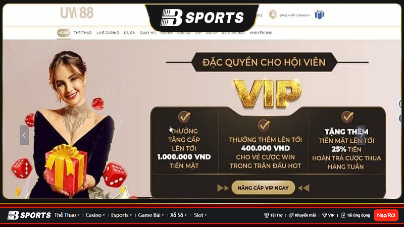 UW88 casino với nhiều ưu đãi, khuyến mãi thu hút cược thủ