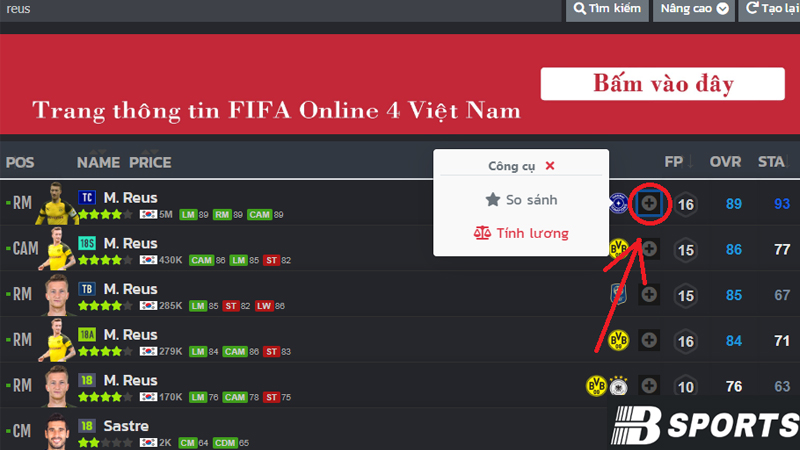 Hướng dẫn lập bảng cân lương FIFA Online 4 đơn giản Hướng dẫn lập bảng cân lương FIFA Online 4 đơn giản